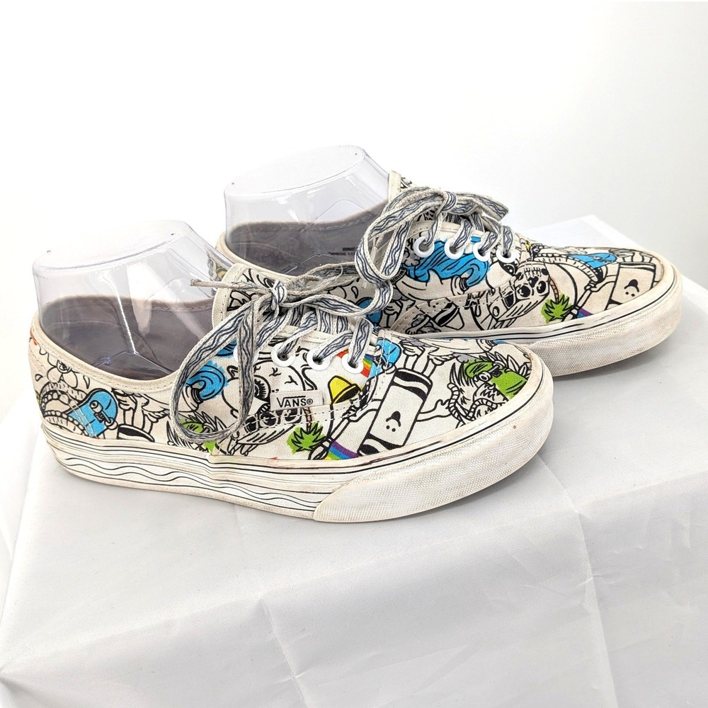 Vans‎ Crayola Authentic Sneakers Canvas Graphic Print Lace Up Size 6 Women